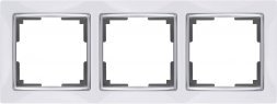 Рамка на 3 поста (белый/хром) W0031901 Werkel