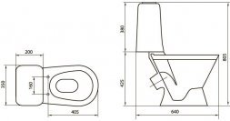 Унитаз компакт Sanita Самарский комфорт WC.CC/Samarsky/2-TM/WHT.G/S1