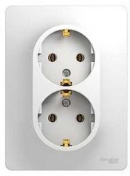 Розетка двойн. бел. 2К+3 16А-250В  Systeme Electric GLOSSA GSL000124 423743