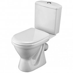 Унитаз компакт Santek Алькор эконом косой выпуск, 2-х реж. арм. с сид.полипропилен 302196