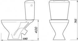 Унитаз компакт Универсал голубой напыл без комплектующих Лобненский стройфарфор