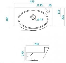 Умывальник Santek Форум-45 (П) 1WH110545